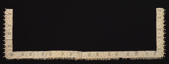 Needlepoint (Cutwork) Lace Edging for Sheet, 17th-18th century. Italy, 17th-18th century. Lace,