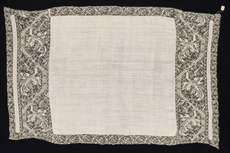 Cloth with Border of Vegetal Pattern, 19th century. Italy, 19th century. Plain weave linen with