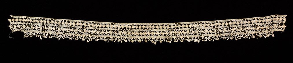 Knotted Lace Collar, 17th century. Italy, 17th century. Lace, knotting; average: 5.7 x 77.5 cm (2