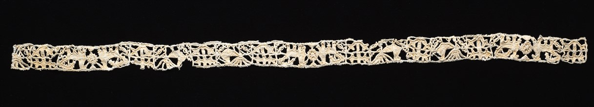 Needlepoint (Reticella) Lace Fragment, early 17th century. Italy, early 17th century. Lace,