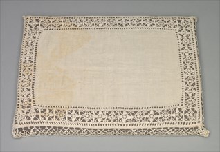 Needlepoint (Reticella) and Bobbin Lace Pillow Case, 17th-18th century. Italy, Genoa, 17th-18th