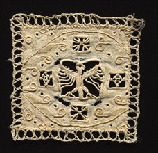 Fragment of Needlepoint (Cutwork) Lace, 17th century. Italy, 17th century. Lace, needlepoint: