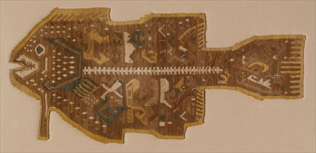 Fish-Shaped Applique, 1400-1532. Central Andes, Central Coast, Ychsma (Pachacamac) people. Cotton