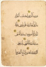 Qur'an Manuscript Folio (recto) [Right side of Bifolio], 1300s-1400s. Egypt, Mamluk Period,