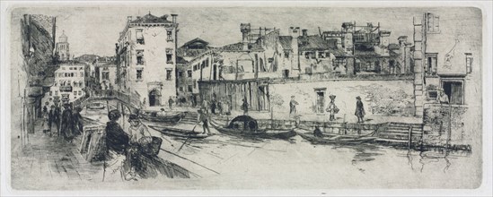 San Trovasso Canal, Venice, 1883. Frank Duveneck (American, 1848-1919). Etching