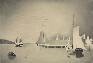 Harbor Scene, 1850s or 60s. Mary Altha Nims (American, 1817-1907). Pencil; sheet: 17.7 x 23.1 cm (6