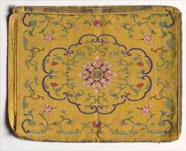 Cushion Cover, 1700s. China, 18th century. Silk, metallic thread; overall: 51.8 x 42 cm (20 3/8 x
