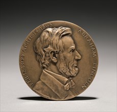 Abraham Lincoln Medal , 1900s. Charles Calverley (American, 1833-1914). Bronze; diameter: 6.9 cm (2