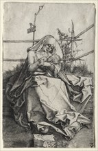 The Virgin and Child on a Grassy Bench, 1503. Albrecht Dürer (German, 1471-1528). Engraving