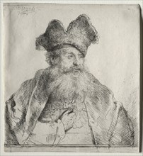 Old Man with a Divided Fur Cap, 1640. Rembrandt van Rijn (Dutch, 1606-1669). Etching and drypoint;