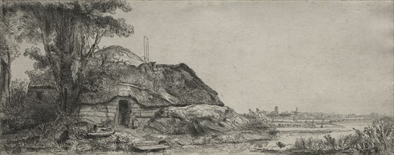 Landscape with a Cottage and a Large Tree, 1641. Rembrandt van Rijn (Dutch, 1606-1669). Etching and