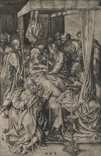 The Death of the Virgin. Martin Schongauer (German, c.1450-1491). Engraving