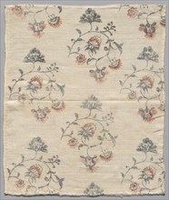 Textile Fragment of Painted Linen, c. 1800. America, Massachusetts, Ashfield, early 19th Century.