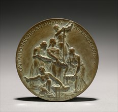 Medal: Ontario Sends Greetings to the Sea (reverse), 1800s-1900s. Lorado Taft (American, 1860-1936)