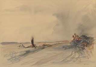Devastated Land (recto); Figures in a Landscape (verso), c. 1919. Jean Louis Forain (French,