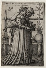 The Lady of Death Masquerading as a Fool, 1541. Hans Sebald Beham (German, 1500-1550). Engraving