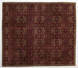 Woolen carpet with millefleurs decoration, early 1600s. India, Mughal, Kashmir, 17th century.