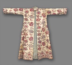 Man's morning coat, 1700-1750. India, Mughal, 18th century. Tabby weave, resist-dyed (mordant