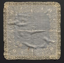 Handkerchief, 1700s. France, 18th century, Period of Louis XV (1723-1774). Embroidery on linen