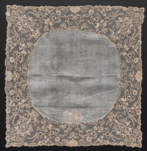 Handkerchief, early 1800s. France, early 19th century. Embroidery: linen; overall: 48.2 x 48.8 cm