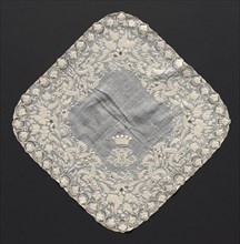 Handkerchief, early 1800s. France, 19th century. Embroidery: linen; overall: 34.9 x 34.9 cm (13 3/4