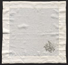 Embroidered Handkerchief, 19th century. Spain, Teneriffe, 19th century. Embroidery: linen; average: