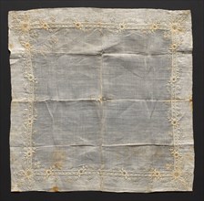 Embroidered Handkerchief, 1876. Switzerland, 19th century. Embroidery: linen; average: 39.4 x 39.4