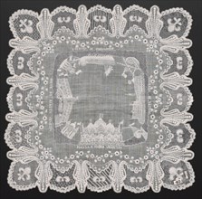 Embroidered Handkerchief, 1800s. Italy, 19th century. Embroidered linen; overall: 47 x 47 cm (18