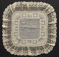 Embroidered Handkerchief, early 19th century. Switzerland, early 19th century. Embroidery: linen;