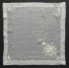 Embroidered Handkerchief, 19th century. Switzerland, 19th century. Embroidery: linen; average: 41.3