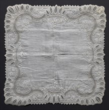 Embroidered Handkerchief, 19th century. Switzerland, 19th century. Embroidery: linen; average: 31.1