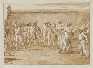 The Game of Bowls, 1790s. Giovanni Domenico Tiepolo (Italian, 1727-1804). Pen and brown ink and