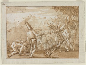 Gathering Wood, late 1790s. Giovanni Domenico Tiepolo (Italian, 1727-1804). Pen and brown ink and