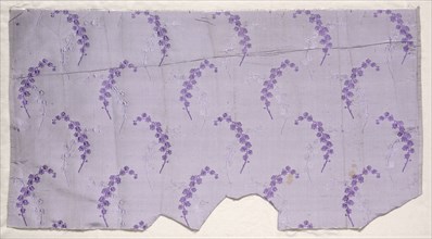 Brocaded Taffeta with Lily of the Valley Design, c. 1870. France, late 19th century. Patterned