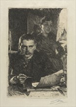 The Artist and His Wife, 1890. Anders Zorn (Swedish, 1860-1920). Etching and drypoint