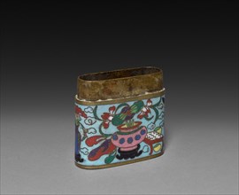 Cloisonne Opium Box, c 1800s. Japan, 19th century. Cloisonne enamel; overall: 4.5 x 1.9 cm (1 3/4 x