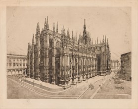 Cathedral, Milan. Otto H. Bacher (American, 1856-1909). Etching