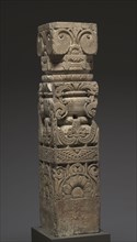 Monolithic Pillar, 600s-700s. Northern India, Mathura, early medieval period, 7th-8th century. Red