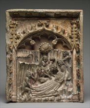 Temptation of Saint Anthony of Egypt, c. 1400s. France, c. 15th century. Stone; overall: 46.4 x 38