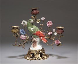 Candelabras with Parrots, c. 1740. Meissen Porcelain Factory (German), Johann Joachim Kändler