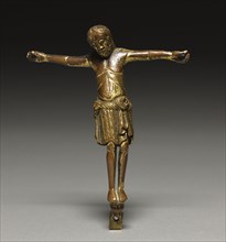 Crucified Christ, c. 1200. Germany, Rhine Valley, Romanesque  period,  early 13th century. Gilt