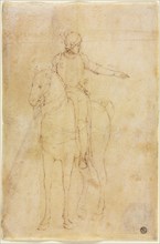Armored Figure on Horseback, c. 1450. Circle of Vittore Carpaccio (Italian, 1455/65-1525/26). Pen