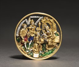Hat Jewel Depicting the Adoration of the Magi, c. 1540. France, 16th century. Enameled gold;