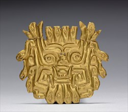 Plaque, c. 500-200 BC. Peru, North Coast, Chongoyape(?), Chavín style (1000-200 BC). Hammered and