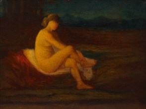 A Bather, 1800s. Robert Loftin Newman (American, 1827-1912). Oil on canvas; unframed: 15.8 x 21.3