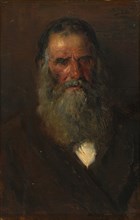 Study of the Head of an Old Man, 1883. Vladimir Egorovic Makovskij (Russian, 1846-1920). Oil on