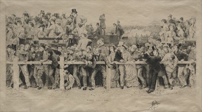 A Scene at the Derby. Adlophe Lalauze (French, 1838-1906). Etching