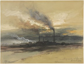 Smelting Works at Denver, 1892. Thomas Moran (American, 1837-1926). Watercolor and gouache; sheet: