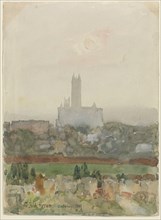Canterbury Cathedral (recto), 1889. Childe Hassam (American, 1859-1935). Watercolor with gouache