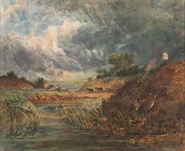Hampstead Heath, 1800s. Imitator of John Constable (British, 1776-1837). Watercolor; sheet: 22.1 x
